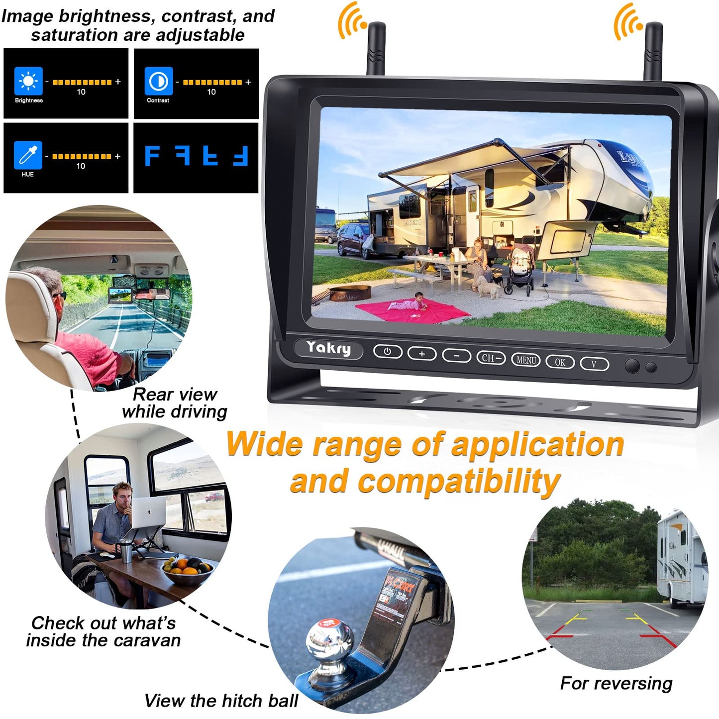 Wireless RV Backup Camera with 1080P Monitor