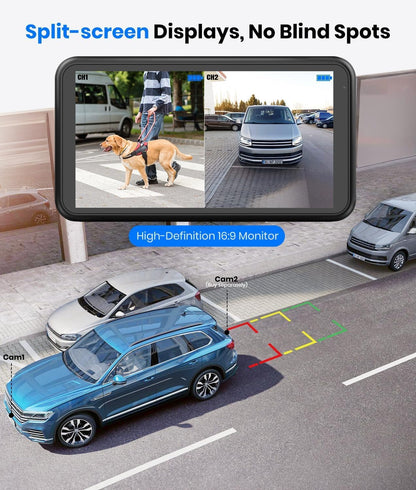 Solar Wireless Backup Camera with 1080P Monitor