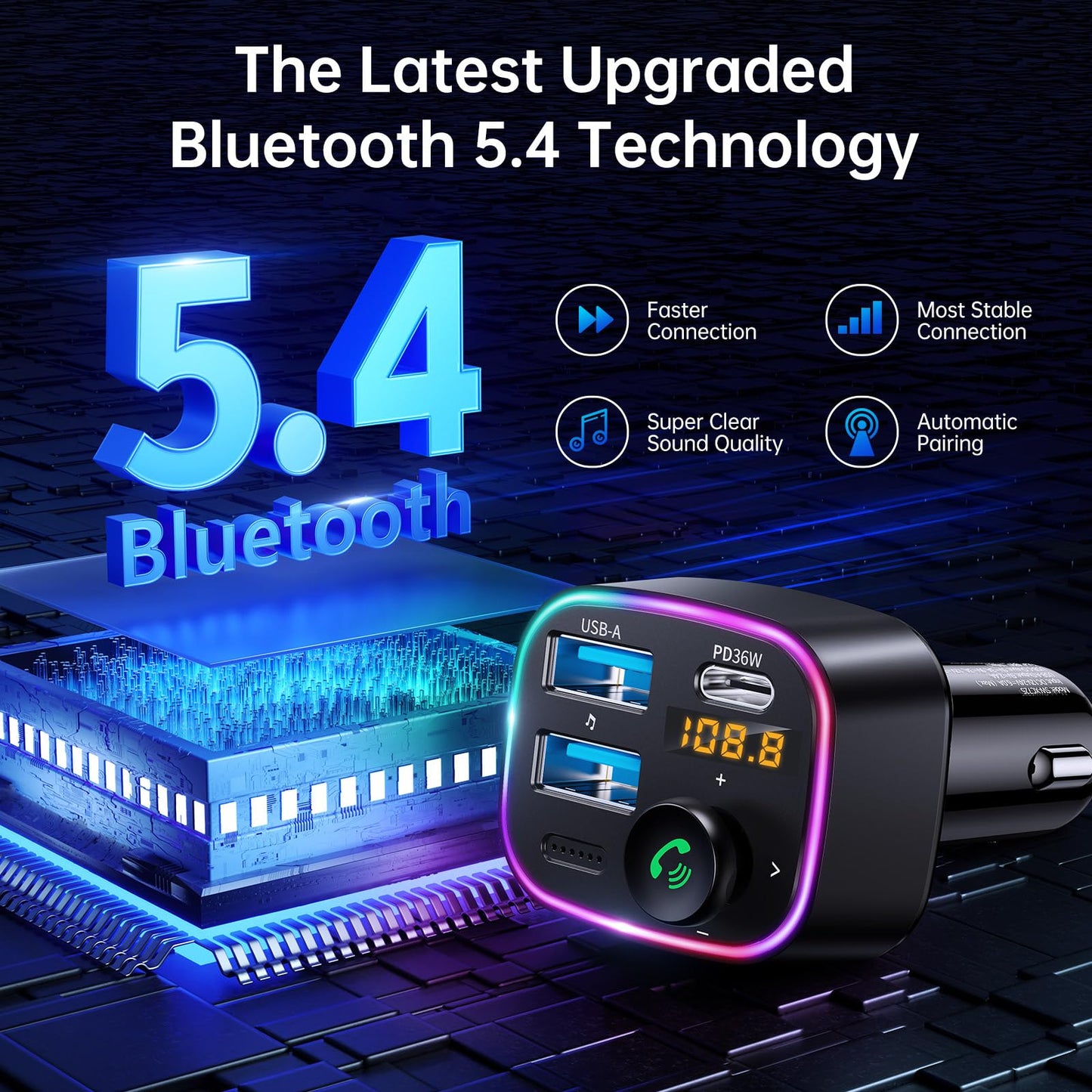 Bluetooth FM Transmitter Car Adapter