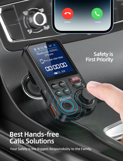 Bluetooth FM Transmitter with Color Screen