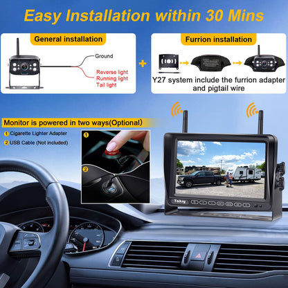 Wireless RV Backup Camera with 1080P Monitor