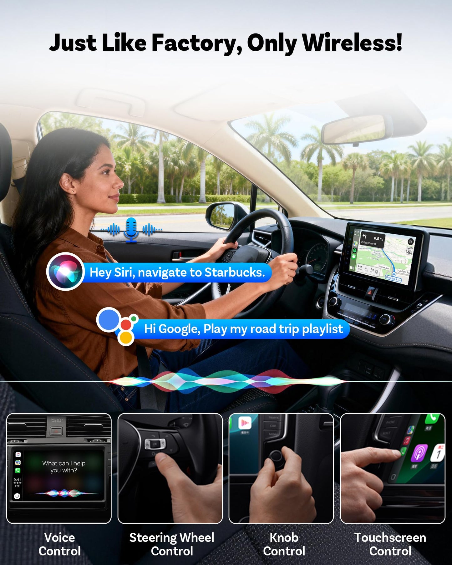 2-in-1 Wireless CarPlay & Android Auto Adapter