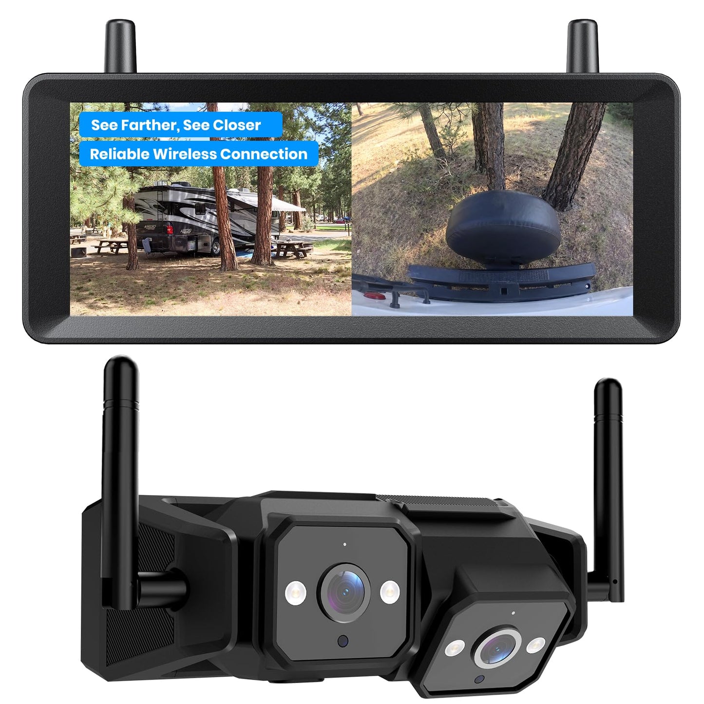 Solar Wireless Backup Camera with HD Monitor