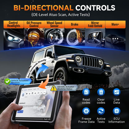 AI Bi-Directional OBD2 Car Diagnostic Scanner