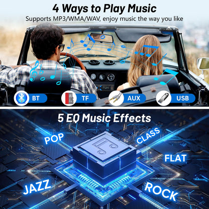 Single DIN Bluetooth Car Stereo with USB & AUX