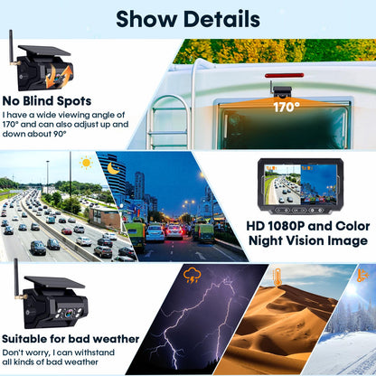 Pemacom Magnetic Solar Wireless Backup Camera
