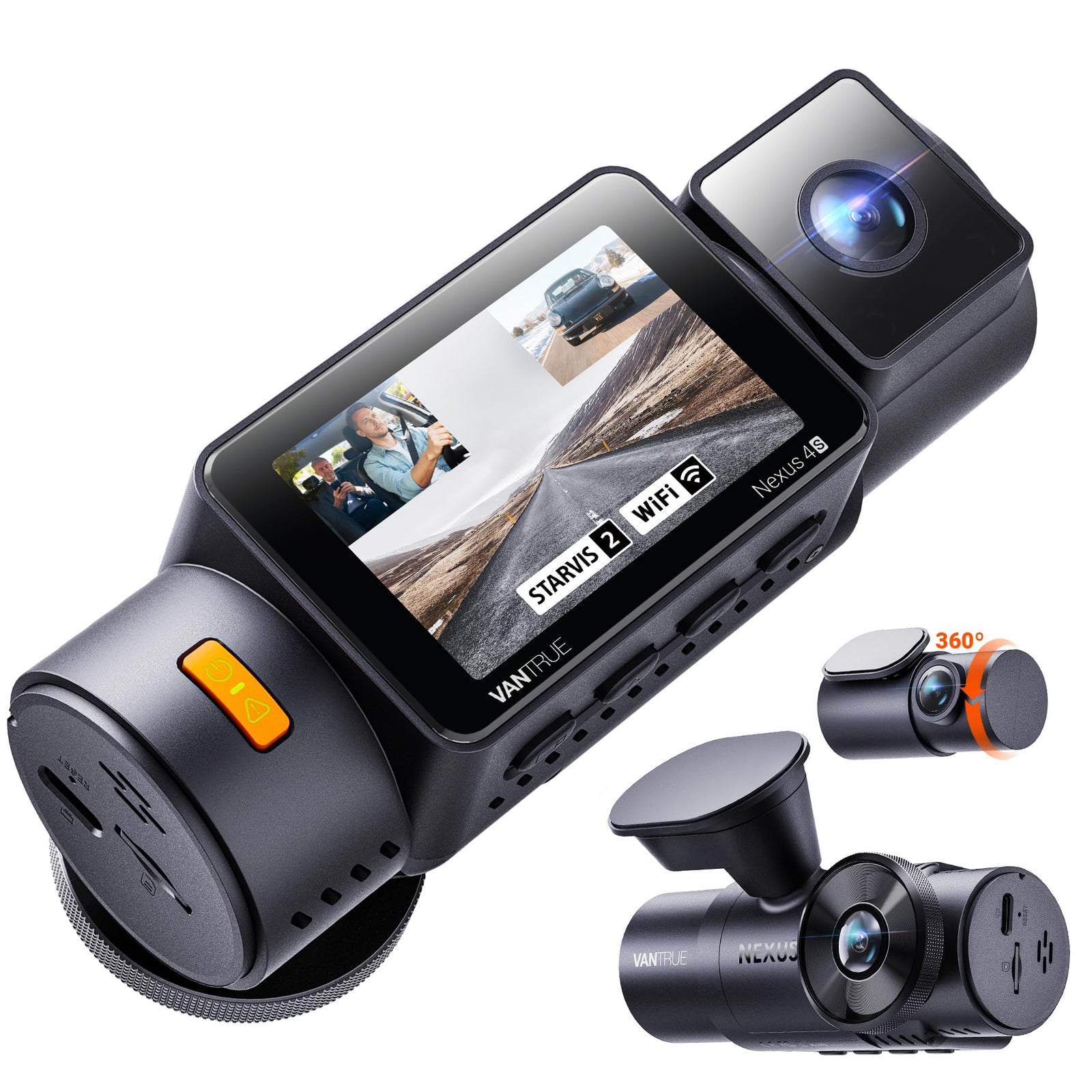 3-Channel STARVIS 2 WiFi Dash Cam with GPS