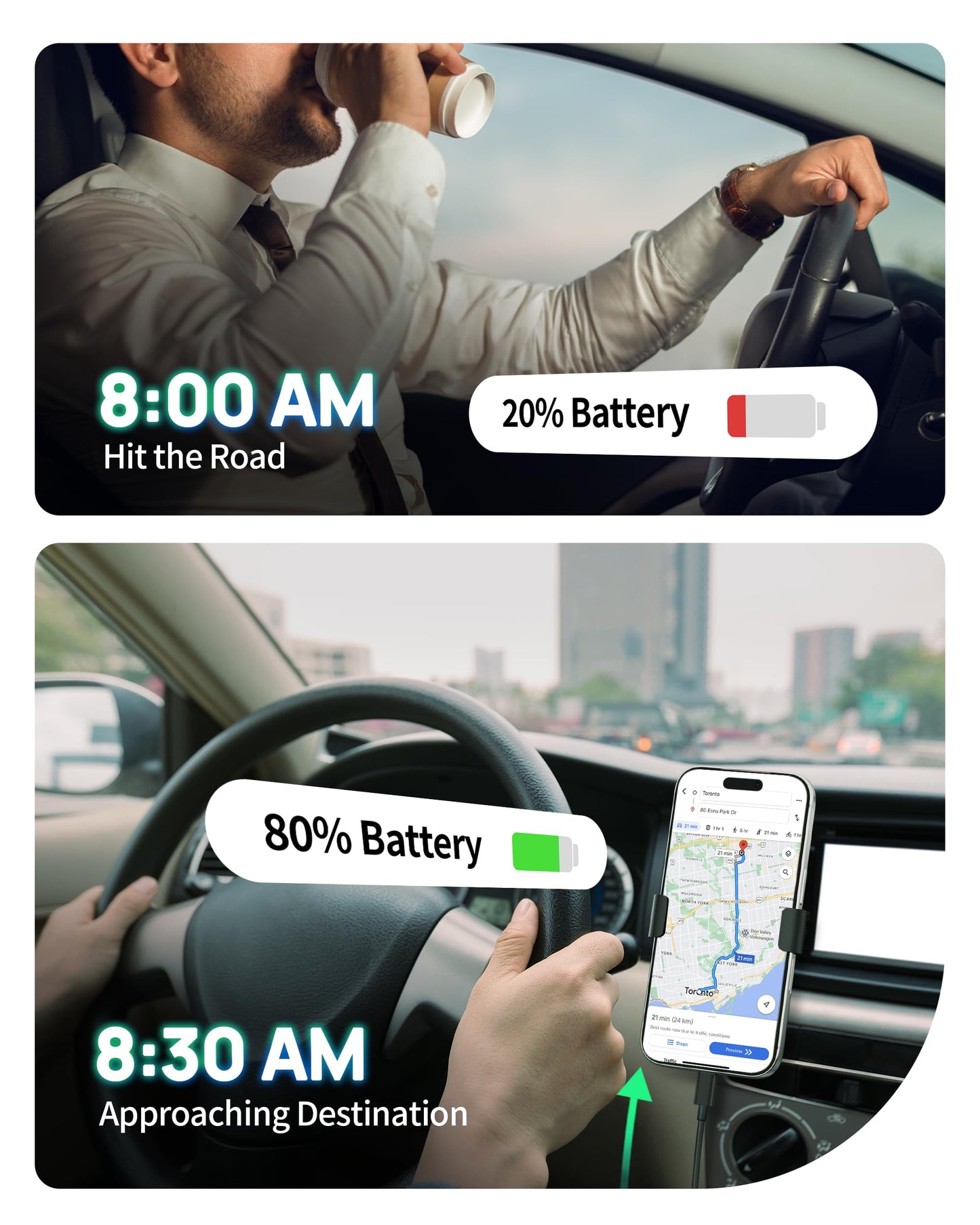 67W Dual USB-C Car Charger Adapter